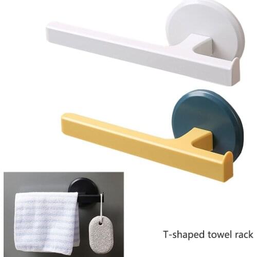 Towel Rack T-Type Household Wall-Mounted Towel Rack Bathroom Nail-Free Towel Bar Bathroom Towel Rack Storage Rack