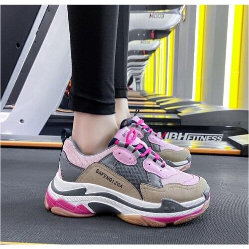 Brand Design Mesh Chunky Sneakers Womens Shoes Blue Color Woman Casual Sneaker Platform Woman Fashion Tennis Female Solid