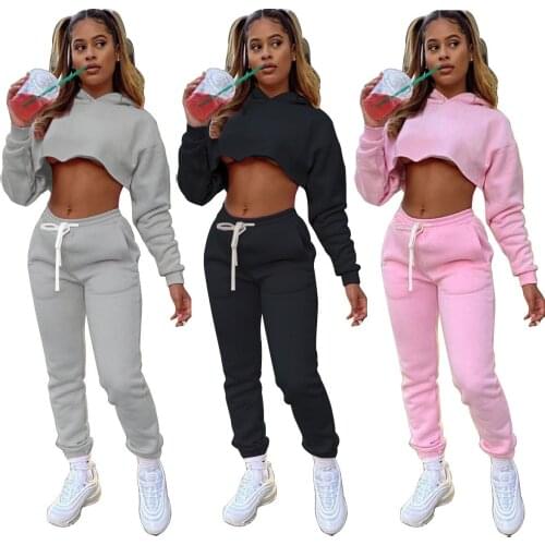 S-2XL fall 2021 clothing two piece set women long sleeve hood top and pants suits sport 2 piece sets for womens fashion outfits