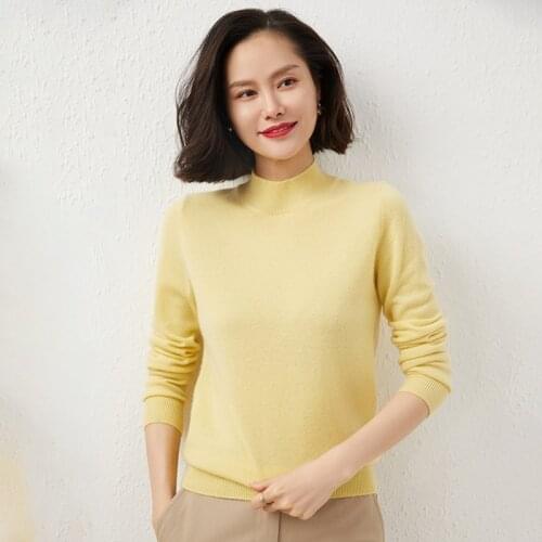 2021 Women 100% Pure Cashmere O-Neck Sweater Pullover Autumn Winter Basic Jumper For Female Soft Shirt Girl Clothes 6Colors