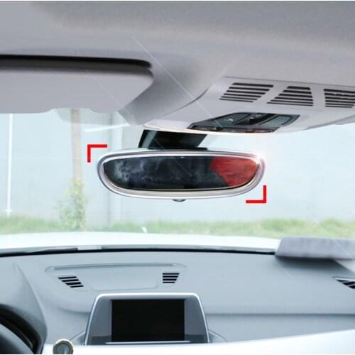 ABS Chrome Interior Rearview Mirror Frame Cover Trim Car Styling Accessories For BMW X1 F48 2016-2019 1 Series F20 2011-2015 1pc