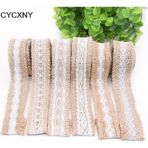 2Meter/lot 25mm Natural Jute Burlap Rolls Hessian Lace Ribbon Vintage Rustic Wedding Decoration Ornament Gift Wrapping DIY Craft