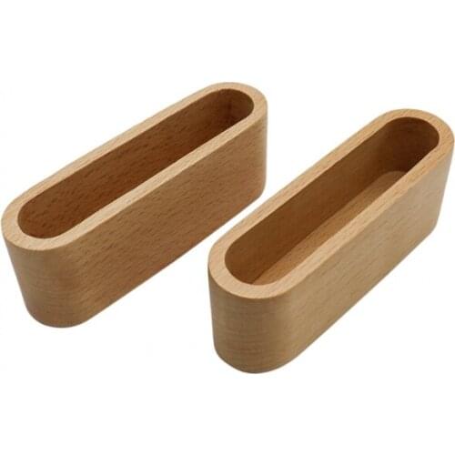 2 Pack Wood Business Card Display Holder Wood Card Case for Desk Desktop Business Card Stand for Office Name Card Holder Display