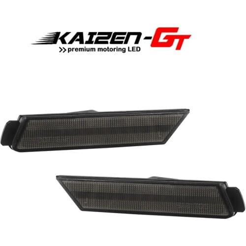 2PCS Smoked Black /Clear Lens Car Front Bumper Side Marker Light Cover Housings For 2010-2015 Chevrolet Camaro, No Bulb/Socket