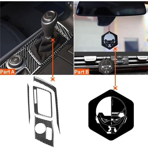 4x/Set Carbon Fiber Gear Shift Panel Sticker For Chevrolet Corvette C7 2014-2019