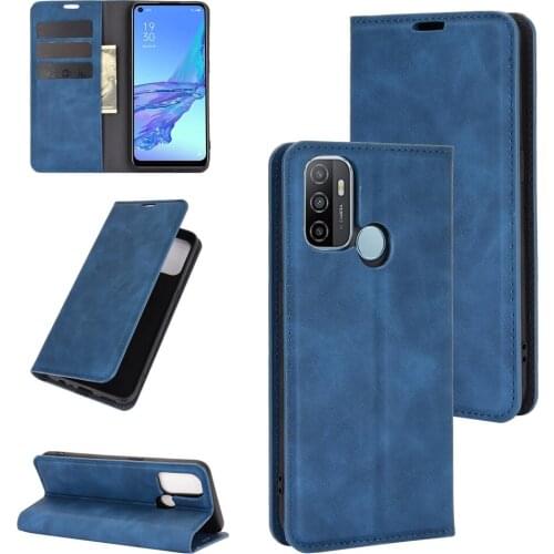 A53-2020 Auto Switch Leather Case for Oppo A53 2020 (6.5in) Flip Wallet Book Style Cover Black BBK 2135 CPH2127 OppoA53 2020A53