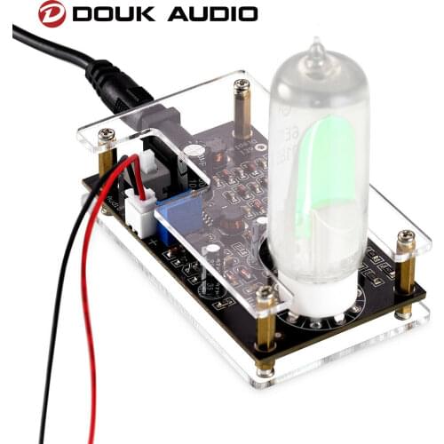 Douk Audio Stereo Audio Level Indicator without 6E1 Tube Amplifier VU Meter Magic Eye DIY Driver Board+Case