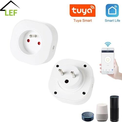 France 16A Smart Socket WiFi Wireless Switch Smart Plug Power Outlet APP Remote Control Compatible Alexa Google Assistant