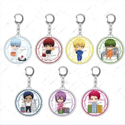HOT Kurokos Basketball Acrylic Transparent Keychain Cute Bag Pendnat Kuroko Tetsuya Kagami Taiga Hyuga Junpei Midorima Shintaro
