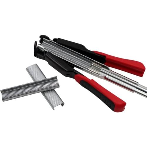 Farm Animals Cage Hog Ring Plires +500 Pcs C Type Nails Animal Wire Cage Clamp Chicken Pig Bird Pet Cage Installation Equipment