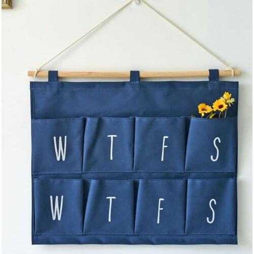 Creativity 8 Pocket Weekly Wall Hanging Bag Cowboy Color To Storage Hanging Box Wall Decoration