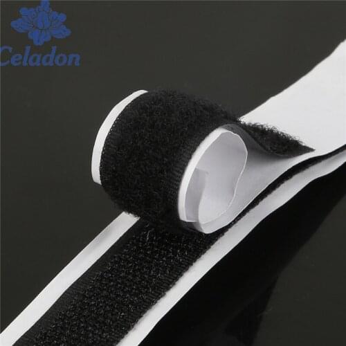 Hot 16mmx1m Black White Hook and Loop Fastener Tape Polyester Nylon Sticker Adhesive Disks Tape Jewelry Accessories 1pc
