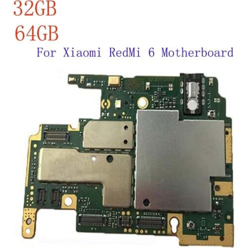 100% Tested Full Working Unlocked Original For Xiaomi RedMi 6 HongMi 6 Motherboard With Android System Full Chips Logic Board