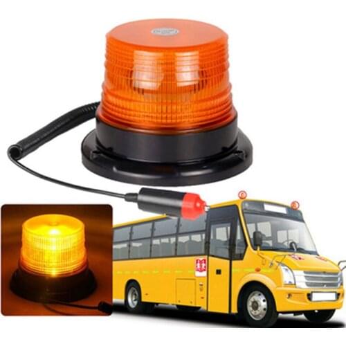 12-24V Vehicle-mounted flashing warning light 12LED school lamp magnetic roof suction engineering vehicle signal lamp forklift l