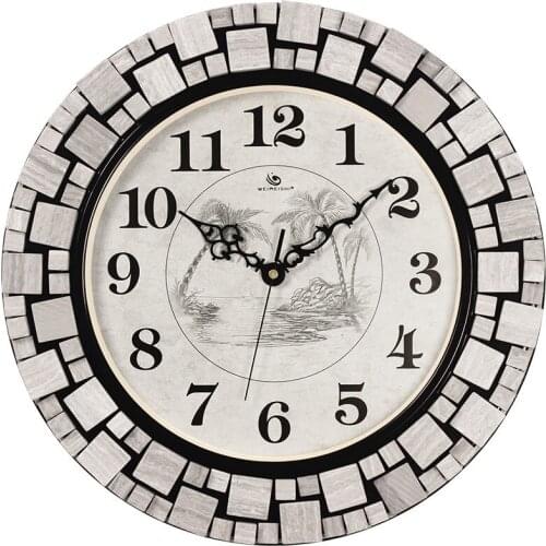 Fashion marble creative simple Nordic living room wall clock home mute garden wall art quartz watch
