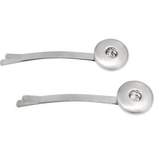 Fashion PJ0127 New Round Button Simple Hairpin Snap metal Hairpin fit 18mm DIY snap buttons wholesale