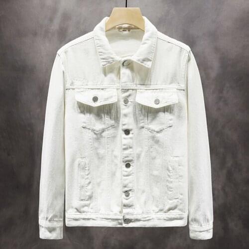 2021 Autumn New Men Fashion Jacket Super Fire Solid Color MenS Tooling Korean Style Trendy Loose Denim Jacket Male Brand Coat