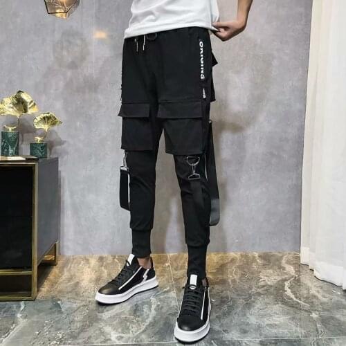 Men Clothing 2021 Fashion Harem Jogger Streetwear Militar Sports Multi-pocket Cargo Pants Male Harajuku Korean Pencil Trousers