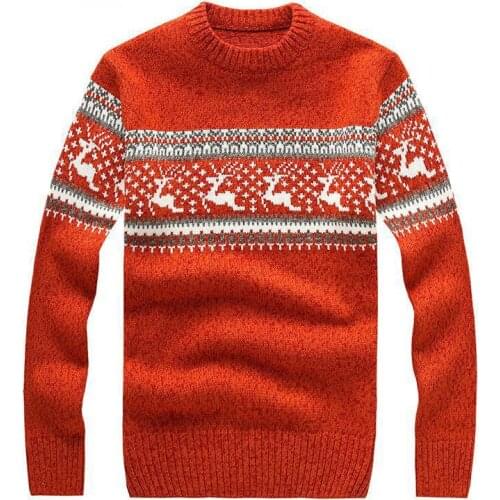 New Mens Ugly Christmas Sweaters Red Fashion High Quality Thicken Wool Sweater for Men Knitted Pullover Tops Pull Homme S-3XL