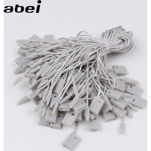 17cm 300pcs/lot Grey Clothing Tags hanger Lines Plastic Snap Lock Pins Fasteners for Bags Paper label Garments Accessories