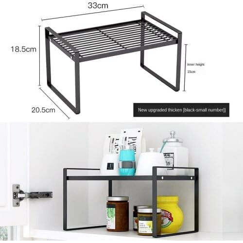Kitchen Dish Rack Black Tableware Bowl Fork Oil Bottle Condiment Seasoning Spice Jar Stainless Steel Storage Holder WJ603