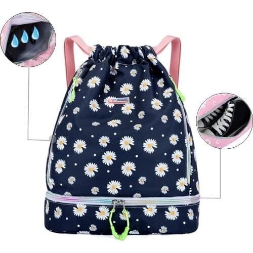 Backpacks For Gym Womens Waterproof Dry Nylon Fitness Water Pool Yoga Handbag Drawstring Sport Mens Travel Shoe Beach Bag