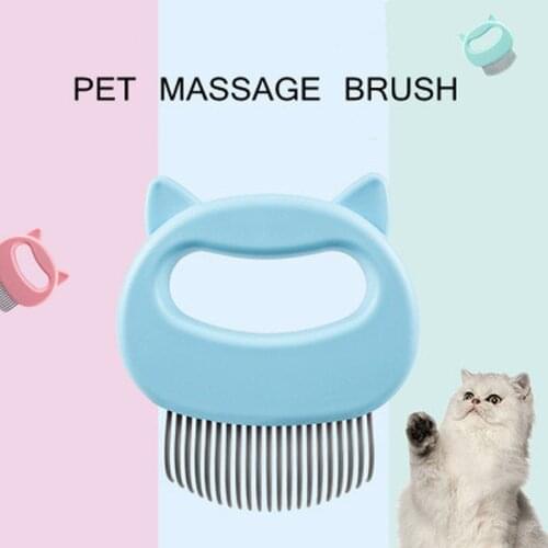 3 Colors Pet Cat Dog Massage Brush Shell Shaped Handle Pet Grooming Massage Tool To Remove Loose Hairs Dogs Cats Pet Supplies