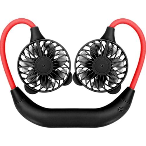 Mini Folding Hanging Neck Fan Portable USB Rechargeable Cute Hand Free Wearable Neckband Fans Summer Cooler Outdoor Travel Fans