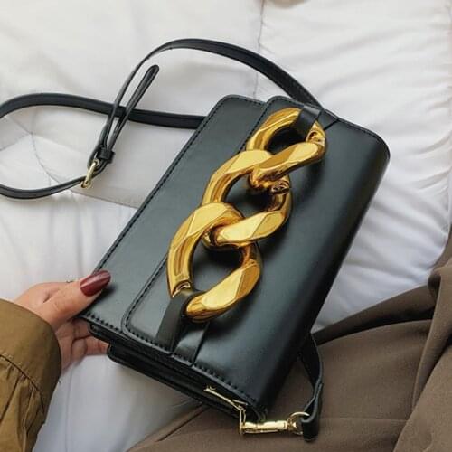 Solid Color Flap PU Leather Shoulder Crossbody Bags For Women Small Womens Designer Chain Handbag Female Travel Messenger Bag