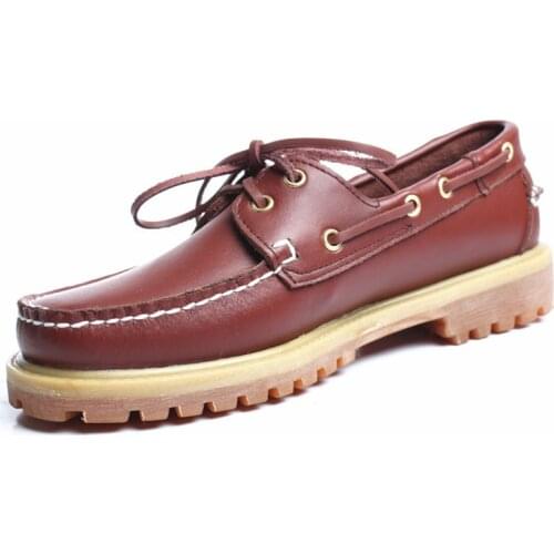 Genuine Leather Men Casual Shoes Fashion Docksides Boat Shoes England Platform Shoes Luxury Lace up Men Loafers Driving Shoes