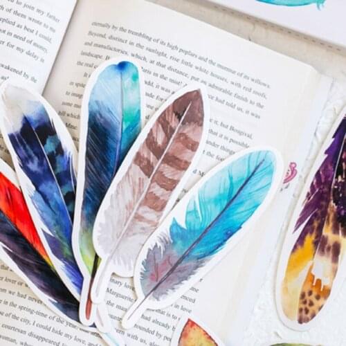 Bookmarks Feather Style Teachers Gift for Bookworm Gorgeous Message Card