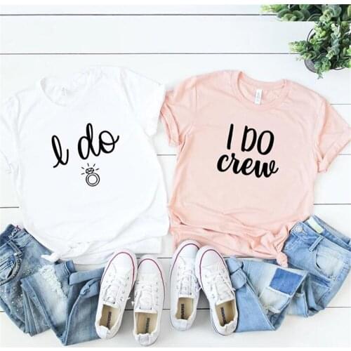 I Do Crew Women Shirts Bachelorette Party Bride Bridesmaid T-shirt Aesthetic Wedding T Shirt Tops XLHG