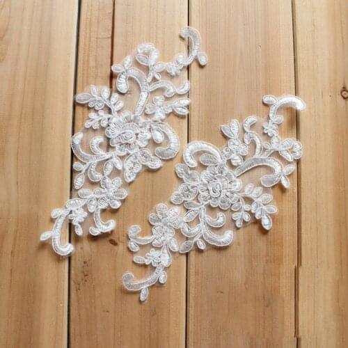 10Pieces Lace Embroidered Venise Floral Neckline Neck Collar Trim Clothes Sewing Applique For Wedding Accessories