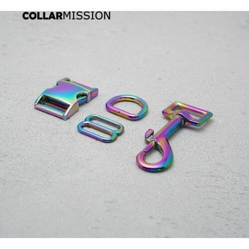 100psc/lot (metal buckle+adjust buckle+D ring+metal dog clasp/set) DIY dog collar 20mm sewing accessory plated buckle 8 kinds