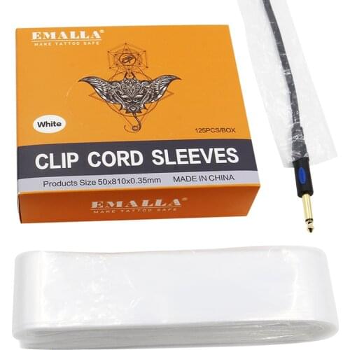 Newest 125Pcs Tattoo Clip Cord Sleeves Bags Supply White Disposable Covers Bags For Tattoo Machine Professional Tattoo Accessory