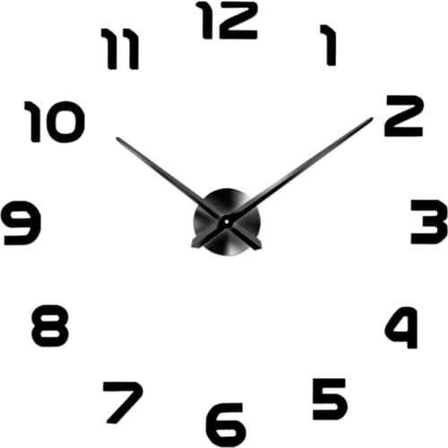 3D Wall Clock DIY Large Sticker Modern Frameless Bar Restaurant Decor