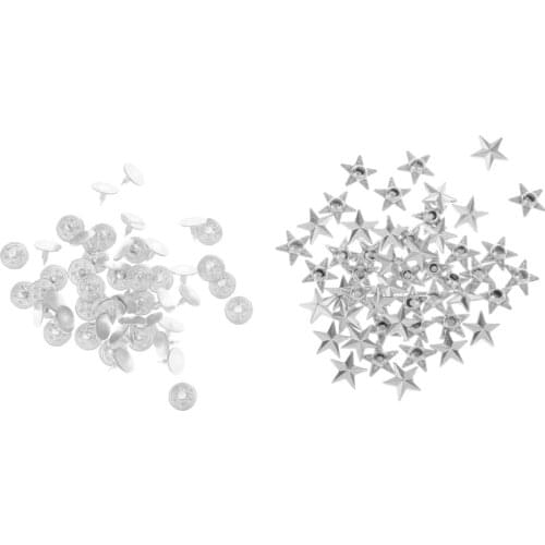 50 Set STAR Rivet Rivets Patch Spikes DIY Leather Crafts Clothes Shoes