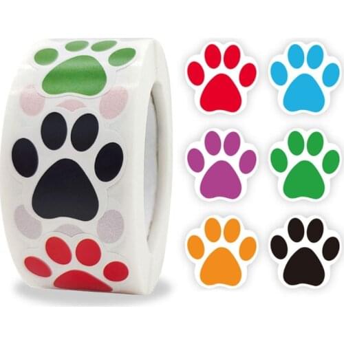 500pcs Paw Print Stickers Dog Cat Bear Paw Labels Sticker for Laptop Reward Teacher Student Stationery