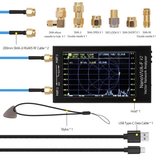 NanoVNA-F V2 4.3 Inch IPS LCD Display Vector Network Analyzer S-A-A-2 Antenna Analyzer Short Wave HF VHF UHF