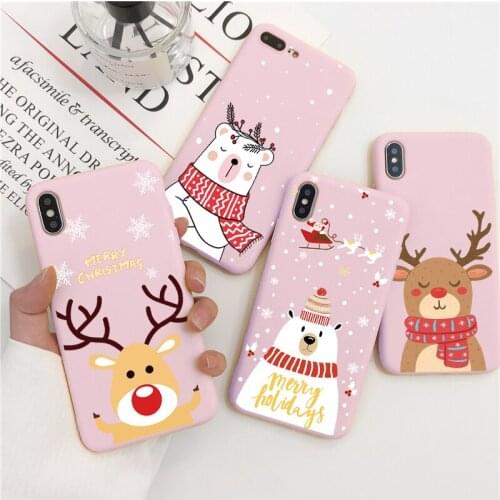 Christmas Deer Bear Case For Xiaomi Mi 11 10T Lite Redmi Note 10 9 S 8T 8 T 9s 7 6 5 9T Pro Poco F3 M3 X3 NFC Pro TPU Cover Bags