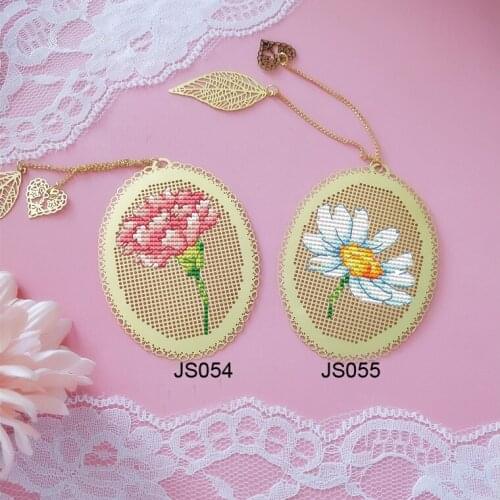 Flowers DIY Craft Stich Cross Stitch Bookmark Metal Silver Golden Needlework Embroidery Crafts Counted Cross-Stitching