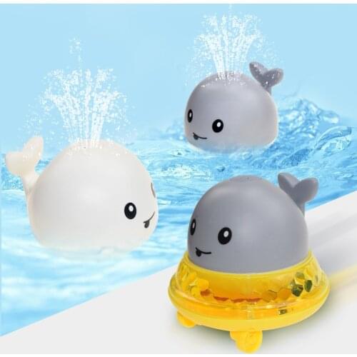 Baby Bathing Toys Whale Fountain Bath Ball with Light Music LED Light Electricity Toys Gift
