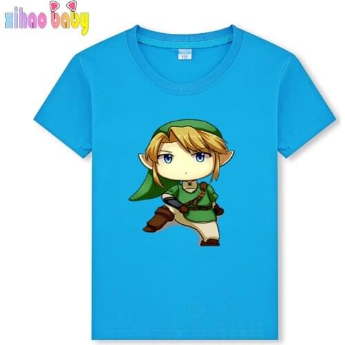 Summer cotton T-shirt Boy Girl Legend Game Tshirt 3D Print Breath of the Wild Boys/ Girls T Shirt Streetwear Zelda Tops 2-15Year