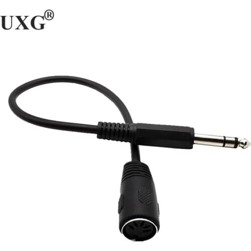 MIDI Din 5Pin Female to Monoprice 6.5mm 6.35mm (1/4 Inch) Male TRS Stereo Audio Extension Cable for MIDI keyboard 0.3M