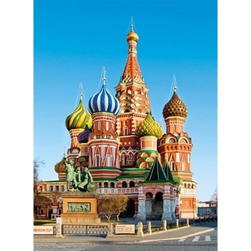 Image of St. Vasily Cathedral, Red Square in Moscow FULL 5D diamond embroidery mosaic pattern diamond painting FR824