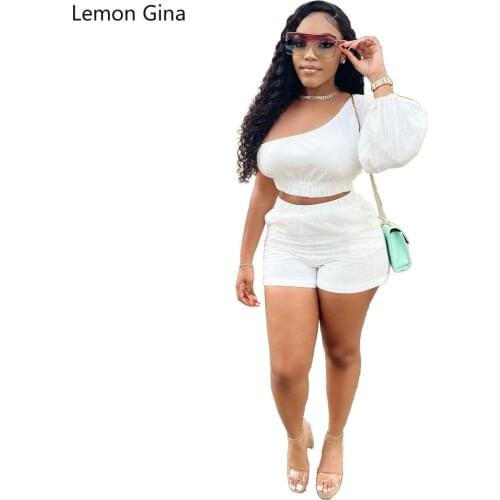 Lemon Gina Casual Sexy Solid Pocket Loose Side Long Sleeve Shorts 2 Piece Set