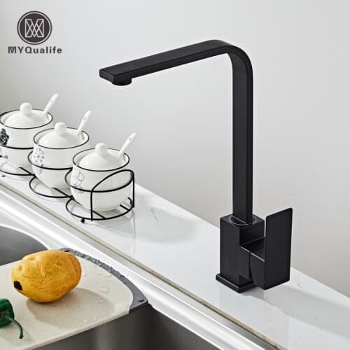 Free Shipping stainless steel Matte Kitchen Faucet Deck Sinks Faucet High Arch 360 Degree Swivel Cold Hot Mixer Water Tap