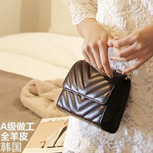 South Korean mini bag spring new sheepskin one-shoulder oblique cross bag small square leather womens bag