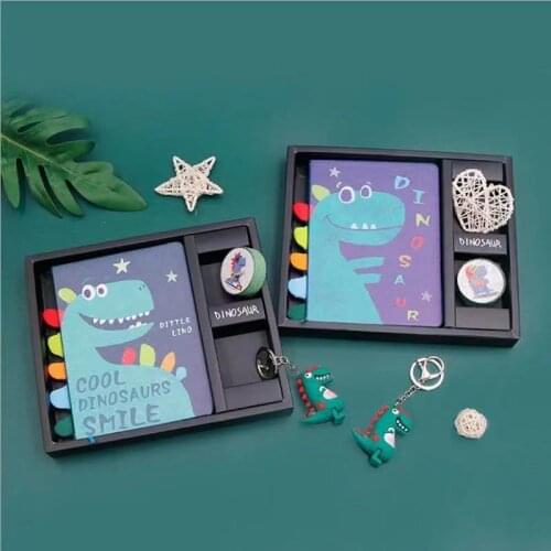 Cartoon little dinosaur hand ledger set color page note notepad color diary student birthday graduation gift