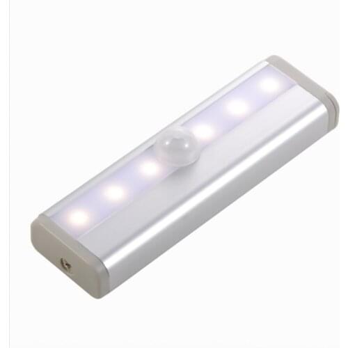 10 LEDs PIR Motion Sensor Night Light Battery Powered Wireless Cabinet Wardrobe Kitchen Wall Lamp